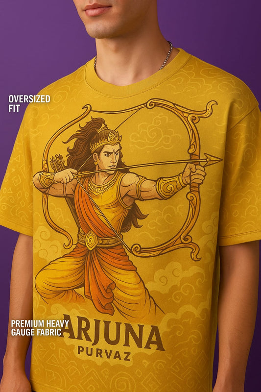 Arjuna Oversized T-Shirt – Warrior of Focus & Precision | Purvaz