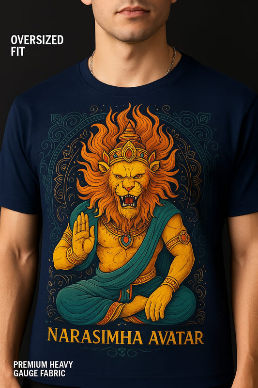 Narasimha Avatar Oversized T-Shirt – Fearless Divine Protector